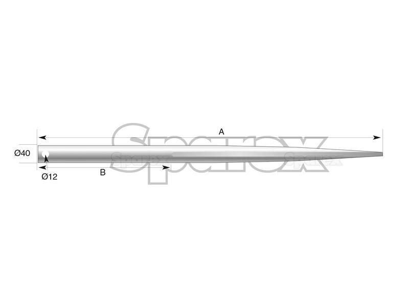 Straight Loader Tine | 1400mm for Fournial, Mailleux (55000180)