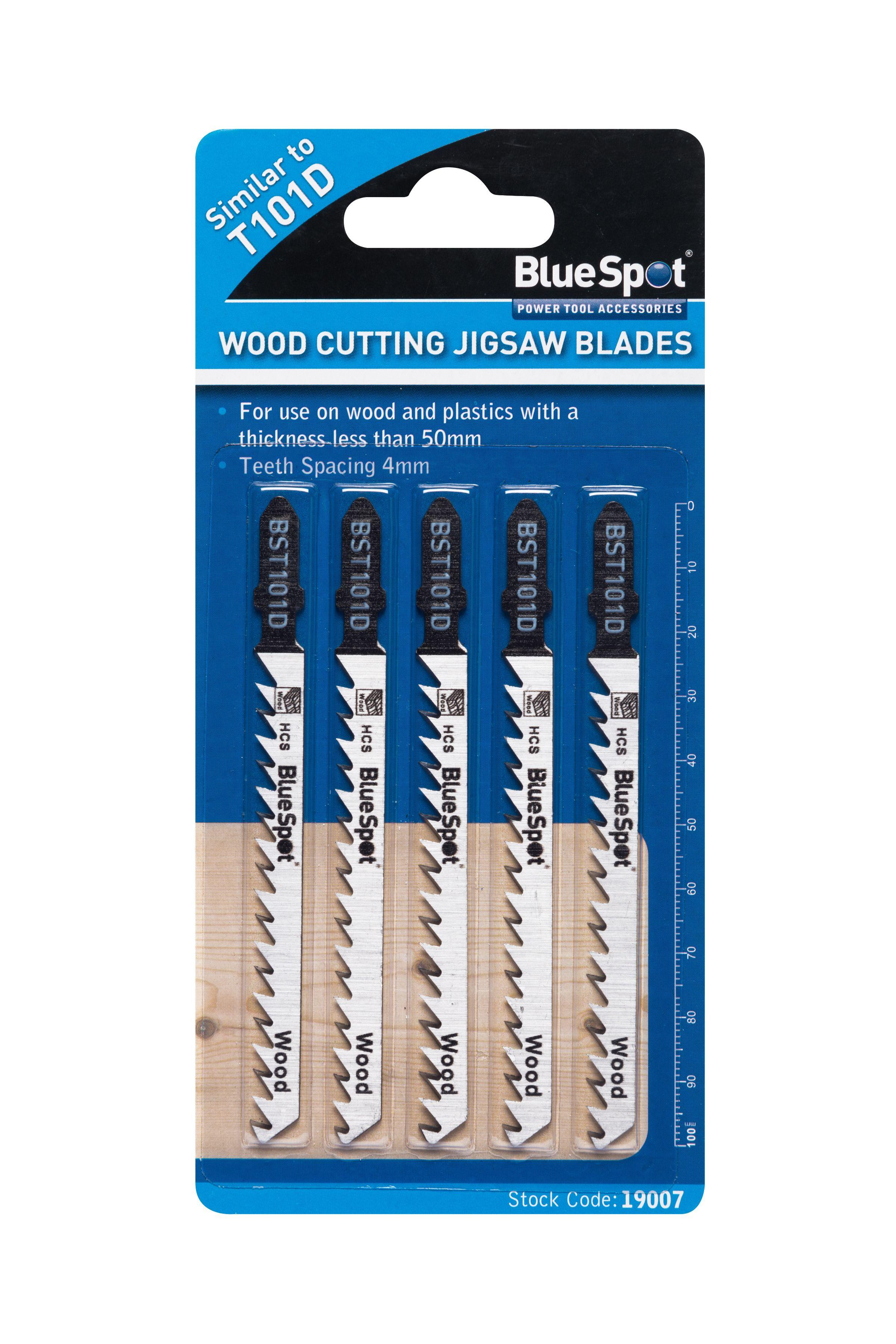 Blue Spot Tools 5 PCE HCS Fast Cut Jigsaw Blades For Wood (6 TPI)