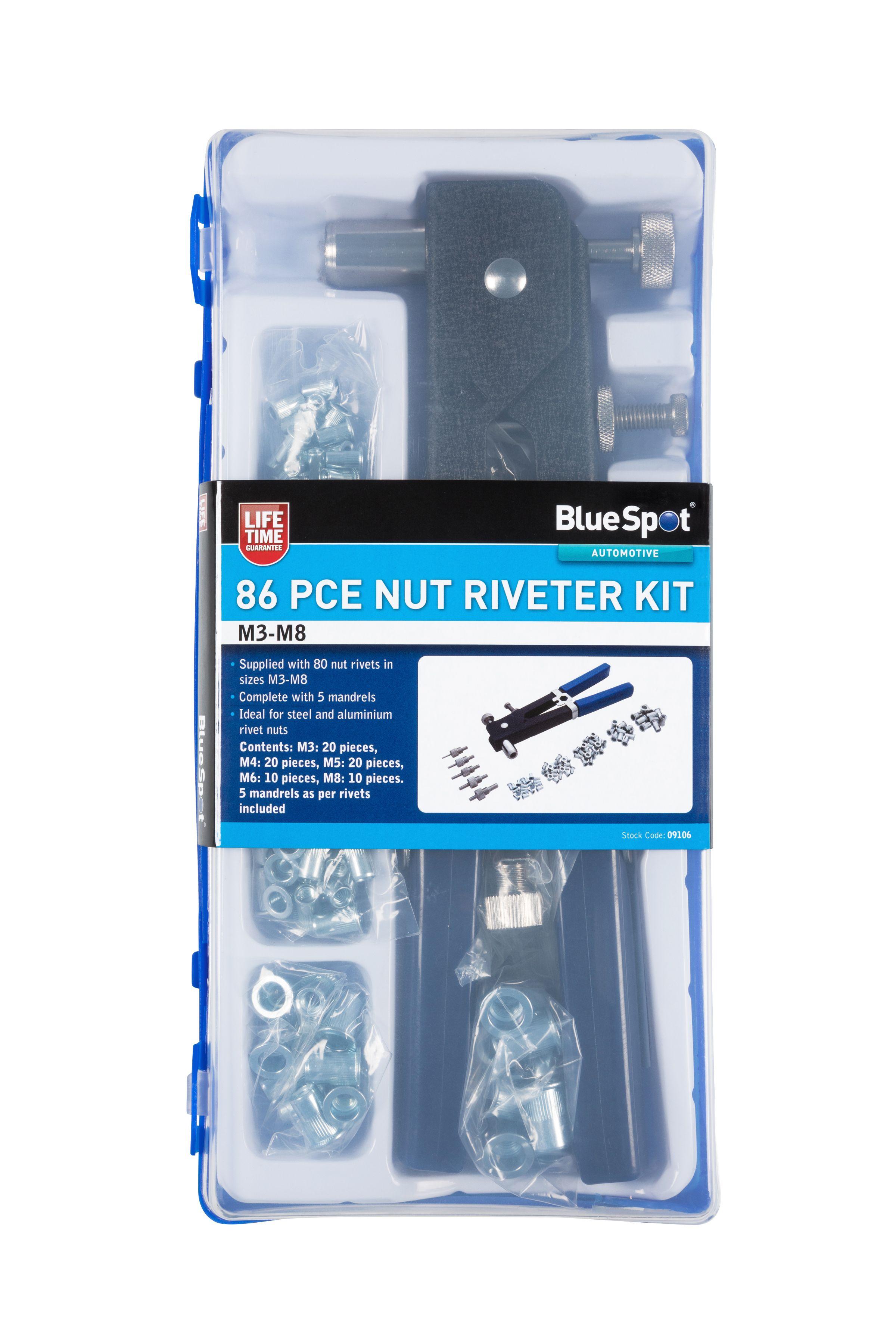 Blue Spot Tools 86 PCE Nut Riveter Kit (M3-M8)