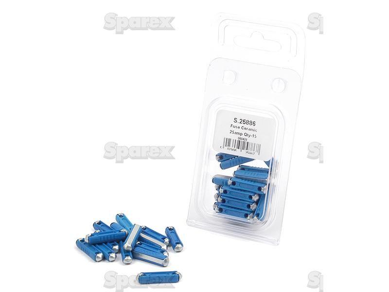 Ceramic Fuse 25 Amps 15 pcs. Agripak