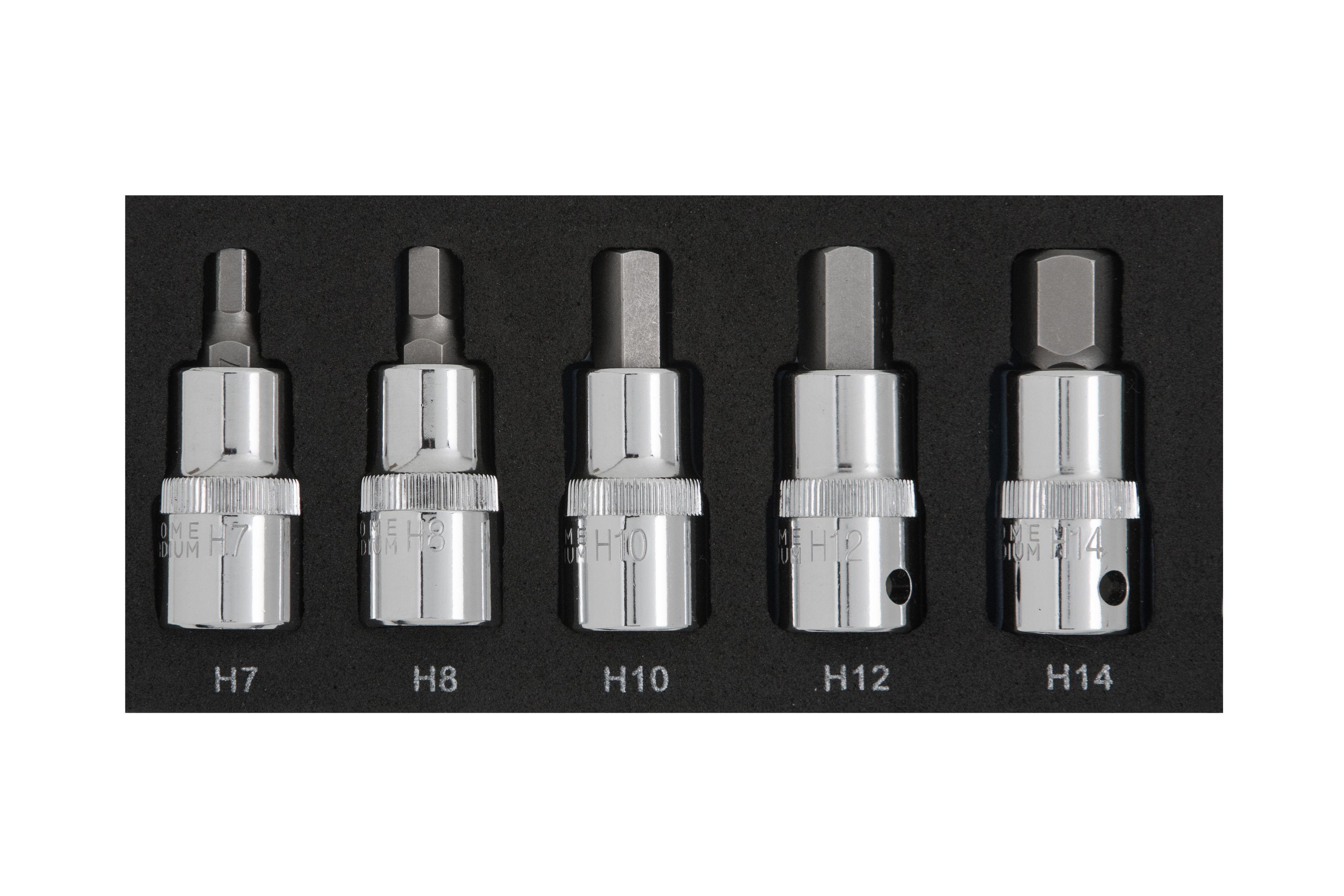 Blue Spot Tools 5 PCE 1/2" Hex Bit Set (H7-H14) (EVA FOAM)