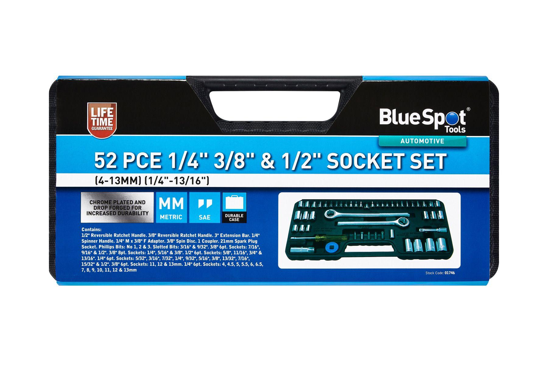 Blue Spot Tools 52 PCE 1/4" & 3/8" Socket Set