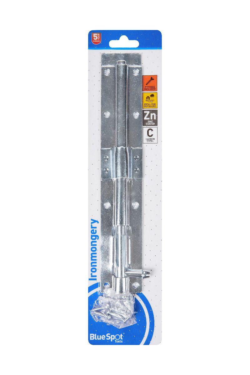 Blue Spot Tools Zinc Plated Tower Bolt 250mm