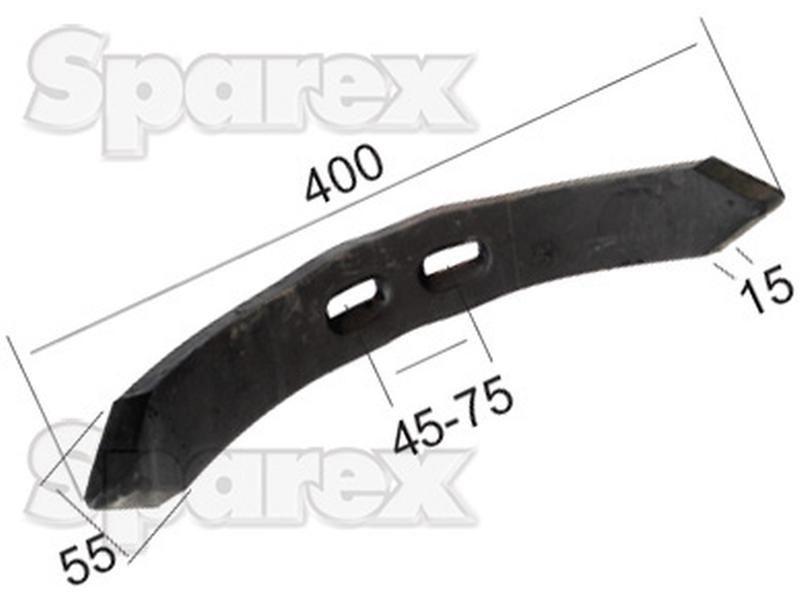 Reversible point 400x55x15mm Hole centres 45/75mm for Universal