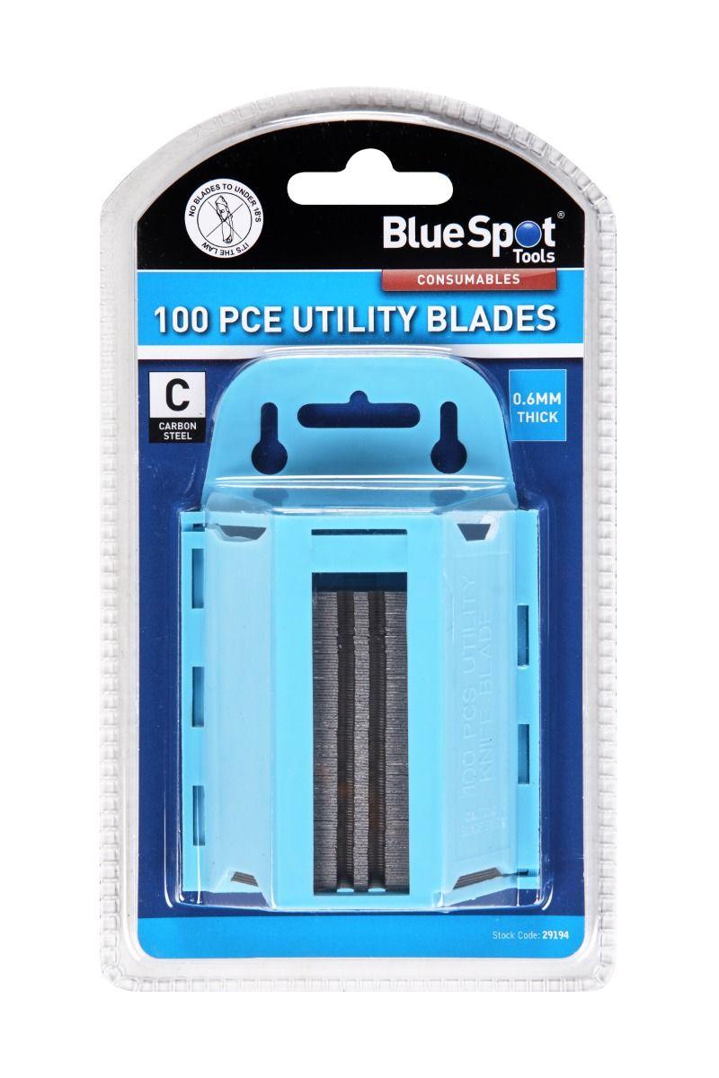 Blue Spot Tools 100 PCE Utility Blades In Dispenser
