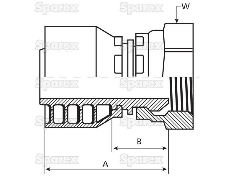 Parker BSP Hose Insert 3/8'' x 3/8'' x 19'' Female Straight Swivel