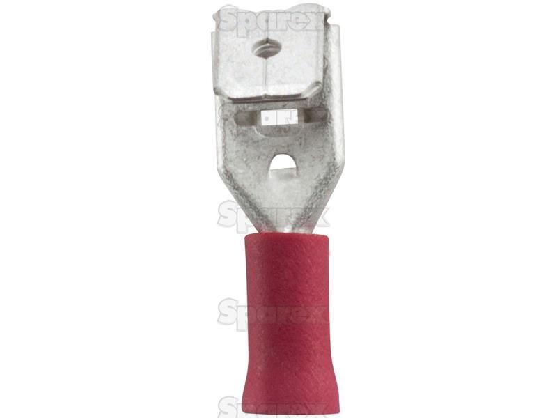 Pre Insulated Spade Terminal, Double Grip - Male / Female, 6.3mm, Red (0.5 - 1.5mm)