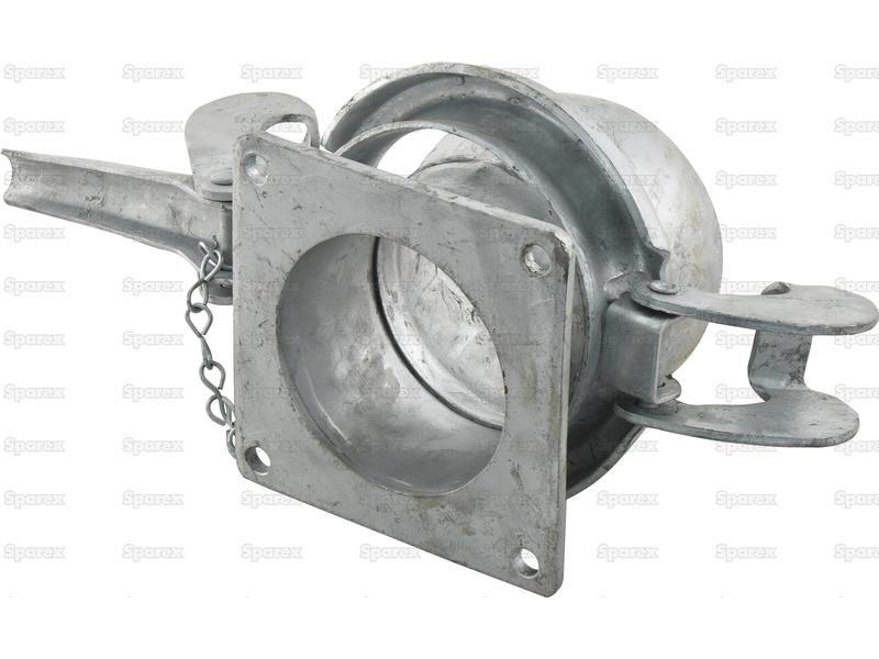 Coupling with Square Flange Short - Male 5'' (133mm) x (125mm) (Galvanised)