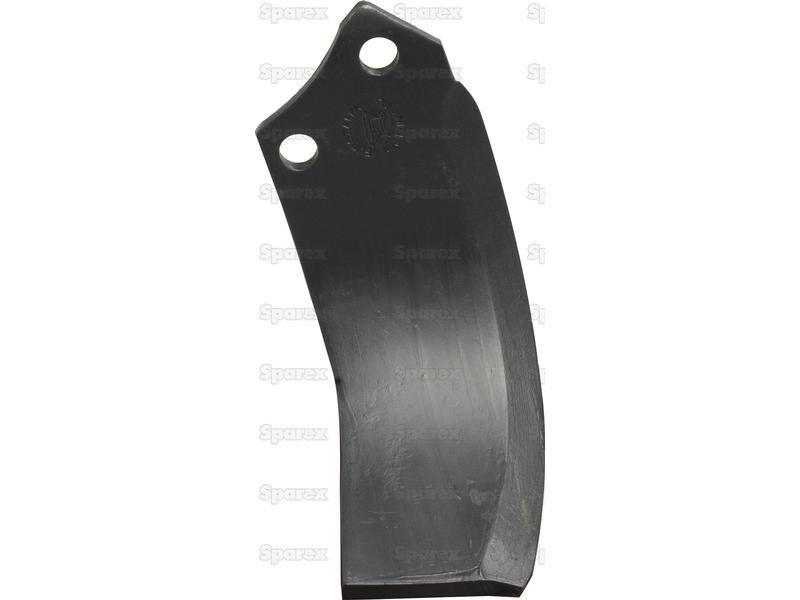 Rotavator Blade LH 90x12mm Height: 215mm. Hole centres: 56mm. Hole Ø: 16.5mm. Replacement for Maschio for Maschio PANTERA