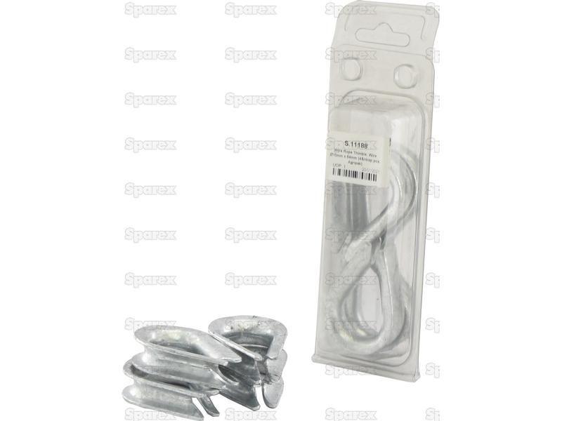 Wire Rope Thimble, Wire Ø10mm x 64mm (4 pcs. Agripak)