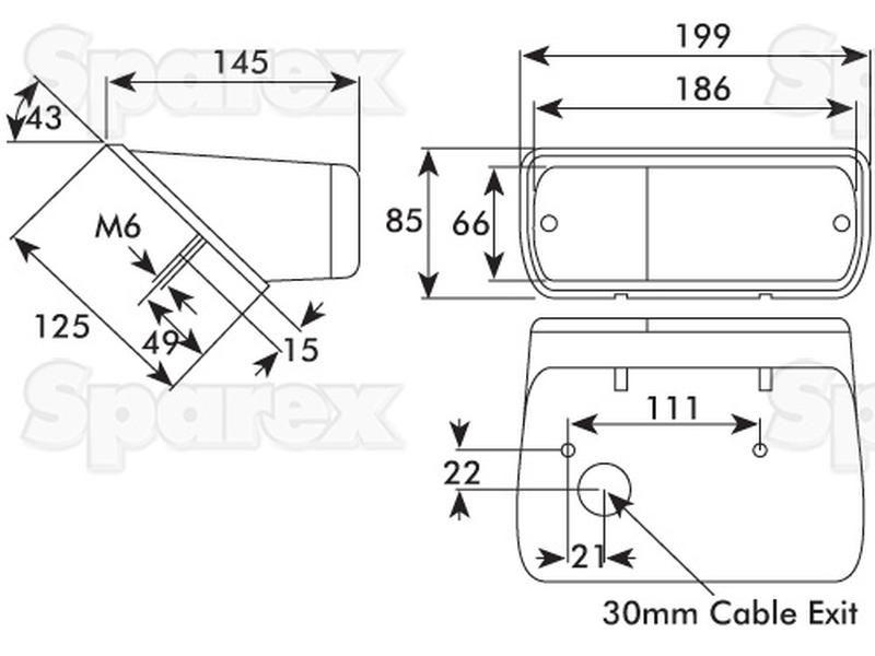 Rear LH Combination Light | for David Brown, Fiat, Ford NH (5172684, 9059.01.LB)
