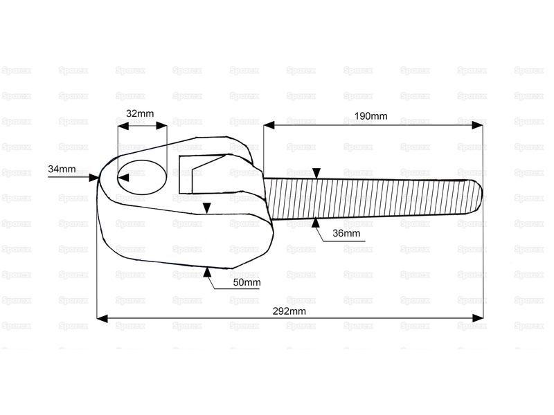 Top Link Knuckle Thread - Cat.3 -  Thread size: M36x3 - RH