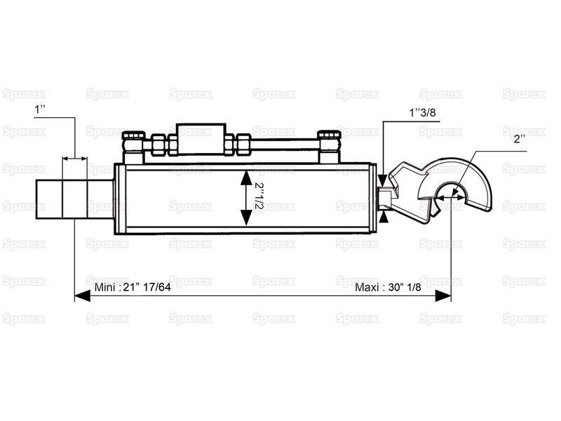 Hydraulic Top Link (Cat.-/2) and Q.R CBM Hook, Cylinder Bore: 63mm, Min. Length : 540mm.