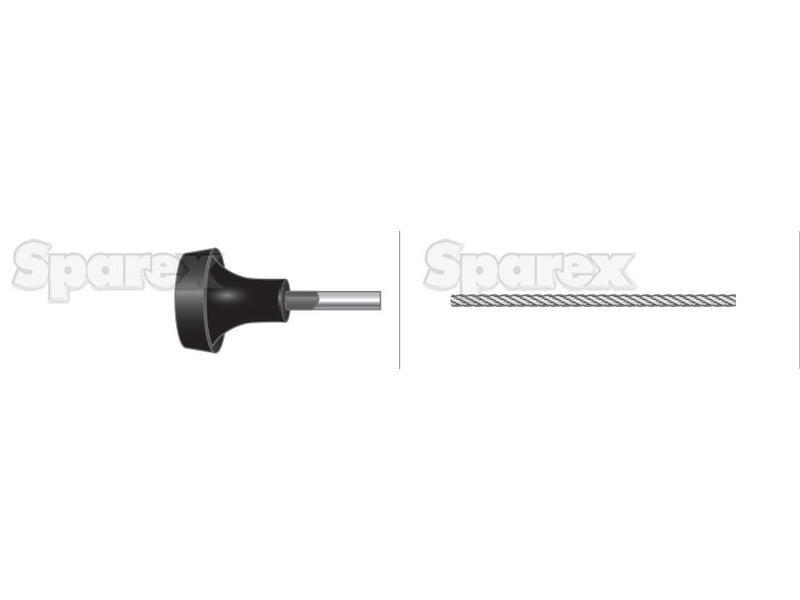 Engine Stop Cable - Length: 1635mm, Outer cable length: 1505mm. for Rau POLYMAG