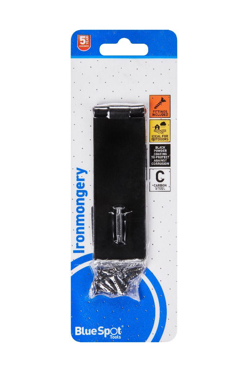 Blue Spot Tools Black Powder Coated Hasp And Staple 115mm