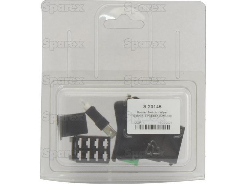 Rocker Switch - Wiper Washer, 3 Position (Off/1/(2)) for Massey Ferguson 399 (300 Series)