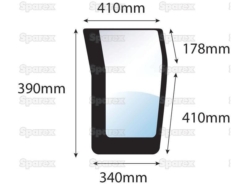 Lower Front Glass RH for Massey Ferguson, Landini