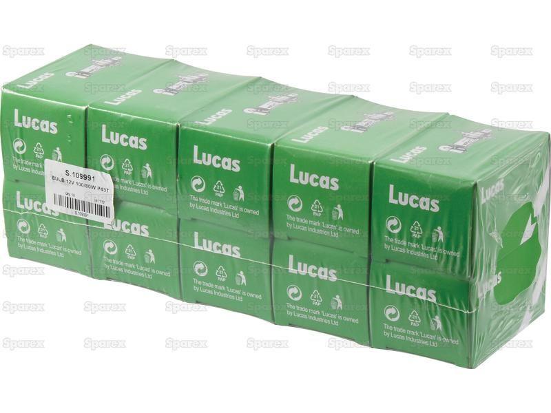 Halogen Head Light Bulb, 12V, 80W, P43t Base Lucas (484, LLB484)