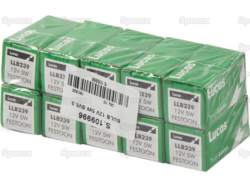 Halogen Stop/Tail Bulb, 12V, 5W, SV8.5 Base Case IH, Claas, John Deere, Landini, Lucas, Massey Ferguson, Renault