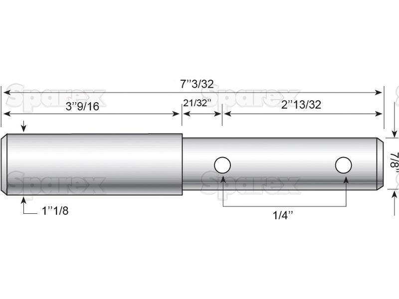 Lower link implement pin dual 22 - 28x180mm, Thread size  Thread size 1/2 for Vicon VARIOUS