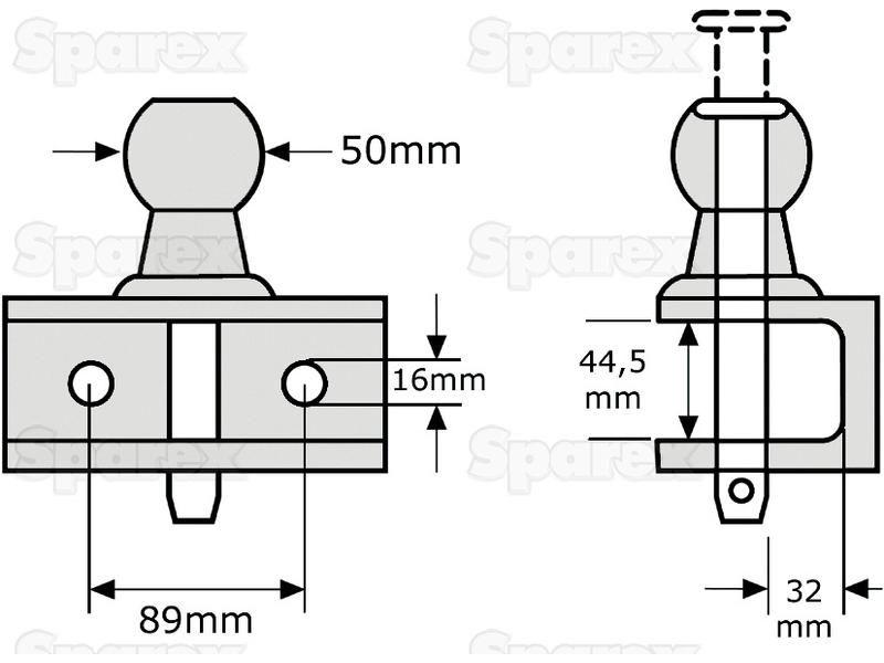 Double Duty Ball Hitch 50mm (Orange)