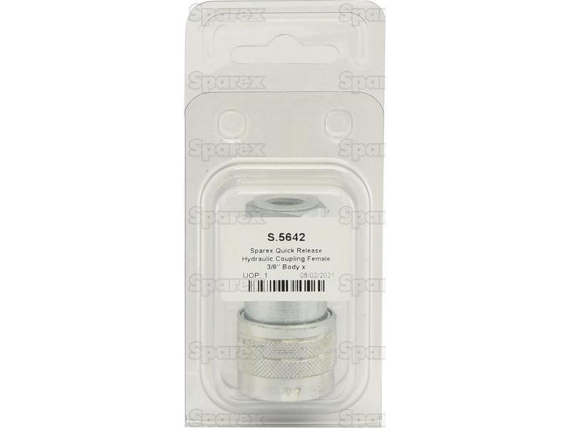 Sparex Quick Release Hydraulic Coupling Female 3/8'' Body x 3/8'' BSP Female Thread (Agripak 1pc.)