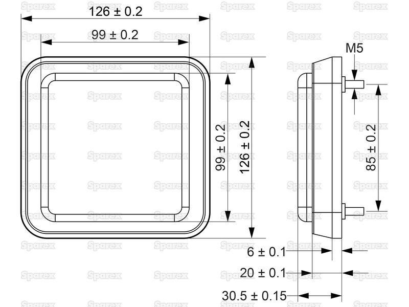 LED Reversing Light RH & LH, 10-30V
