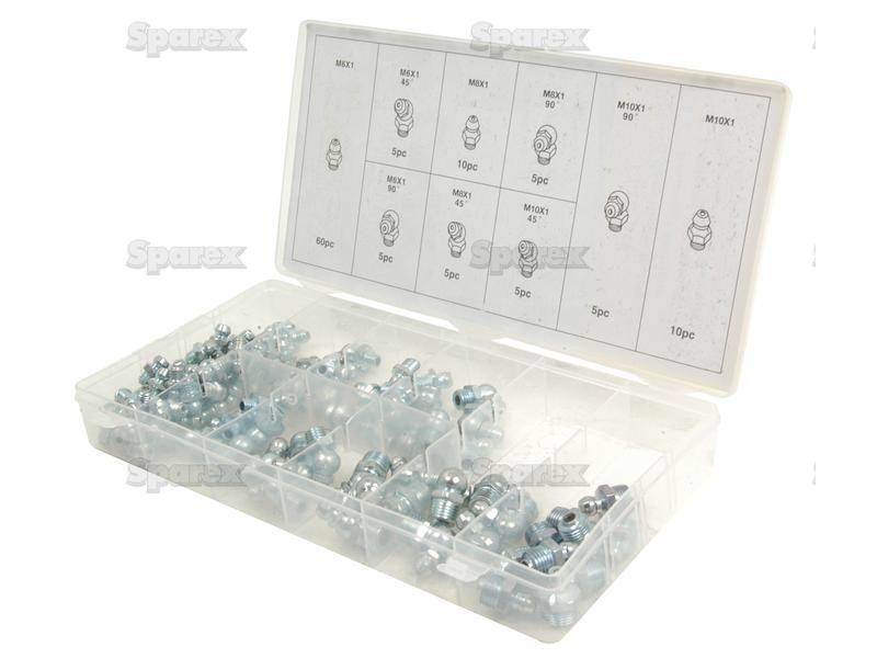 Grease Nipple Assortment (110 pcs.) | Sizes: M6, M8, M10