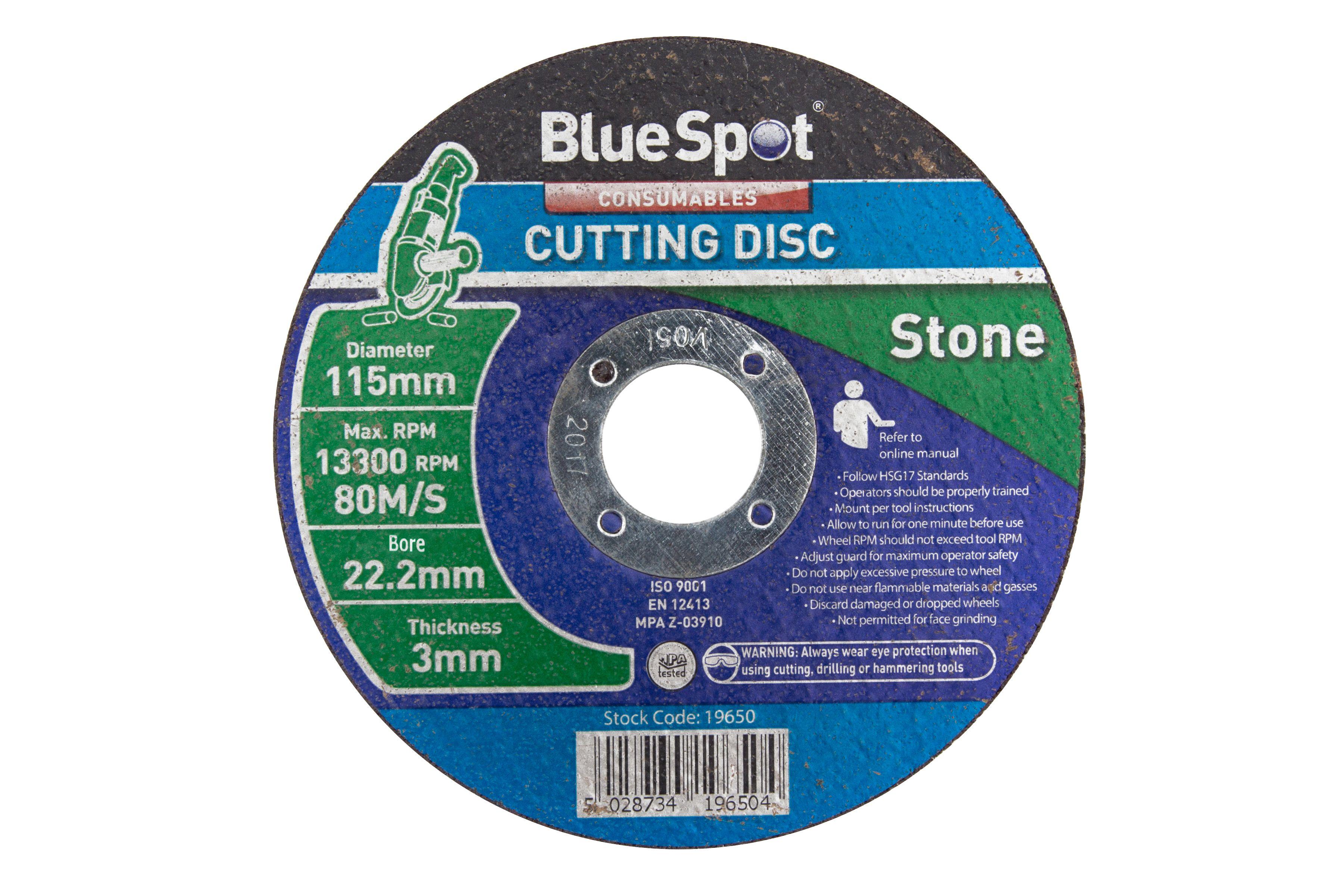 Blue Spot Tools 115mm (4.5") Stone Cutting Disc