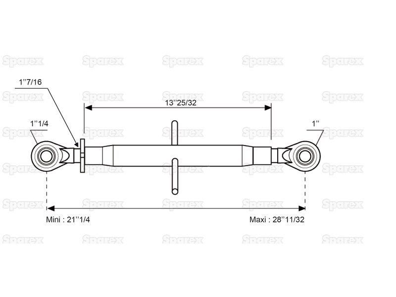 Top Link Heavy Duty (Cat.2/3) Ball and Ball, Min. Length: 540mm.