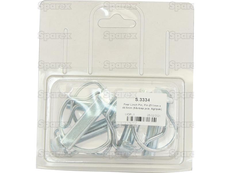 Pear Linch Pin, Pin Ø11mm x 44.5mm (5 pcs. Agripak)
