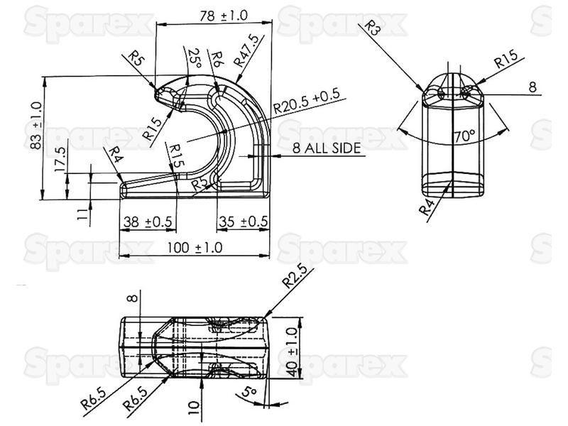 Front Loader Bracket - Weld on Hook