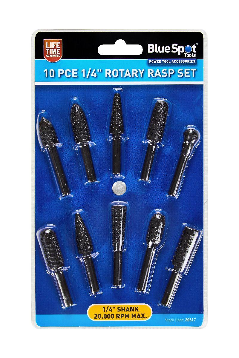 Blue Spot Tool 10 PCE 1/4" Rotary Rasp Set