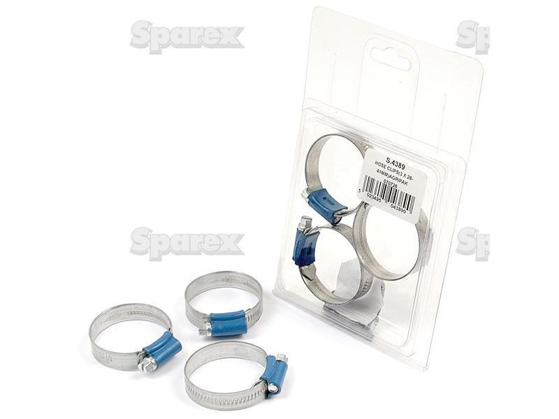 Hose Clip, Min Ø32mm, Max. Ø44mm, 3 pcs. Agripak.