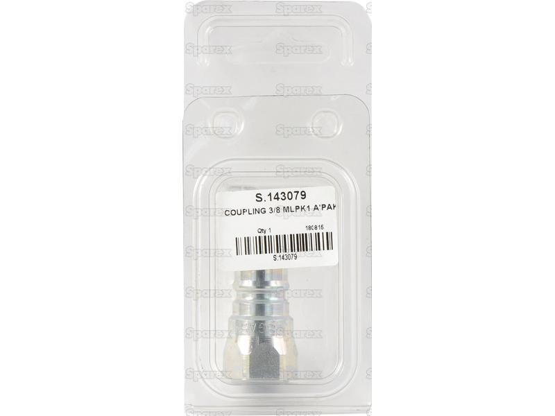 Faster Quick Release Hydraulic Coupling Male 3/8'' Body x 3/8'' BSP Female Thread (Agripak 1pc.) Faster S.p.A (ANV38GASM)