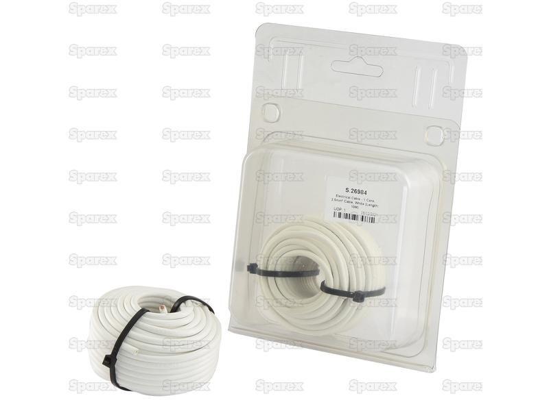 Electrical Cable - 1 Core, 2.5mm°² Cable, White (Length: 10M), (Agripak)