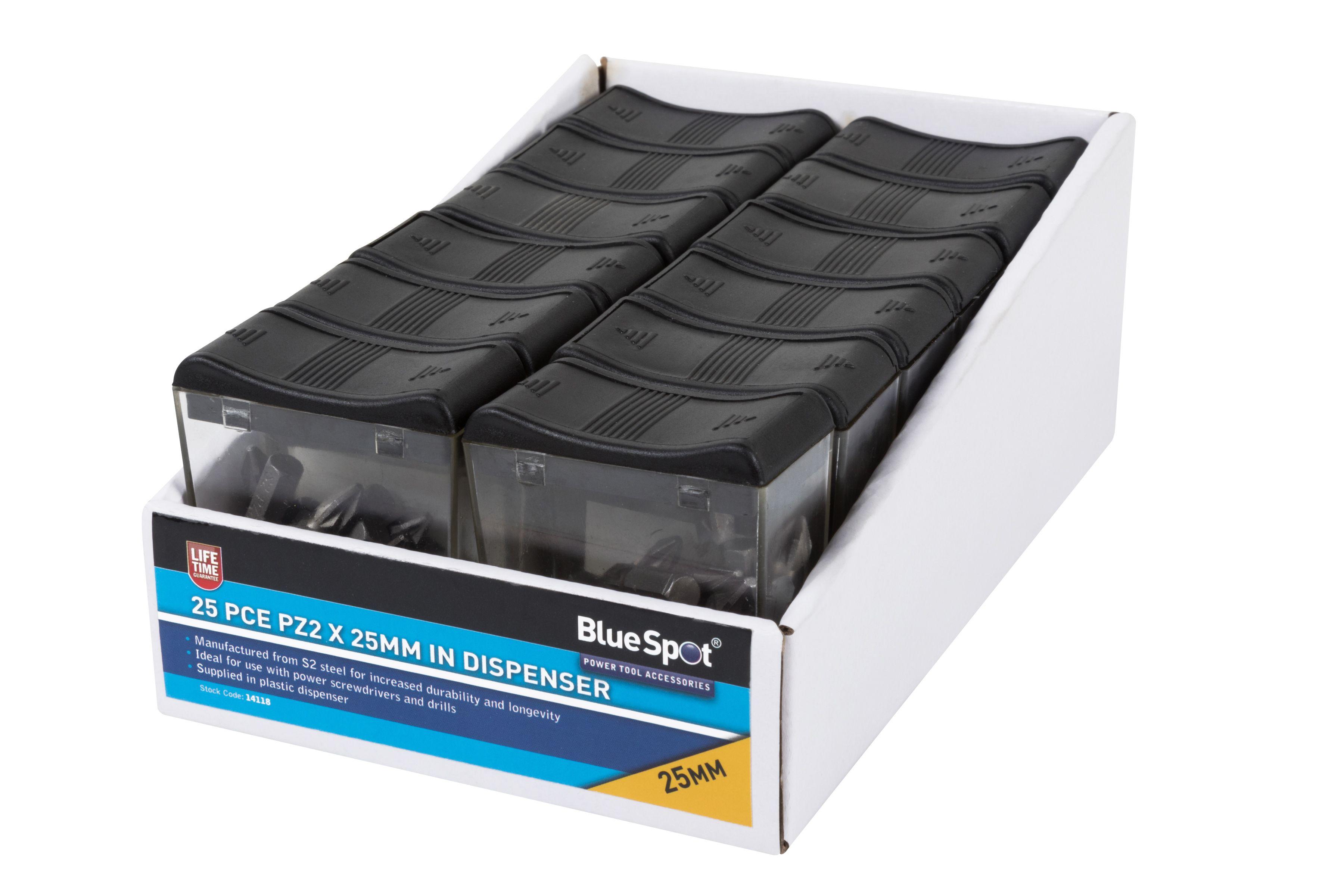 Blue Spot Tools 25 PCE PZ2 x 25mm in Dispenser