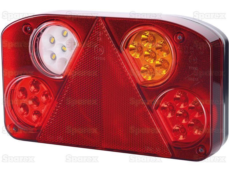 LED Rear Combination Light, Function: 5, Brake / Tail / Indicator / Fog / Reverse, RH, 12-24V