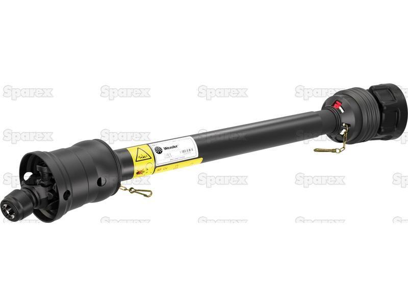 PTO Shaft - WWCV Wide Angle - one Side, (Lz) Length 1510mm, 1 3/8'' x 6 Spline 80° W.A. to 1 3/8'' x 6 Spline Overload Clutch