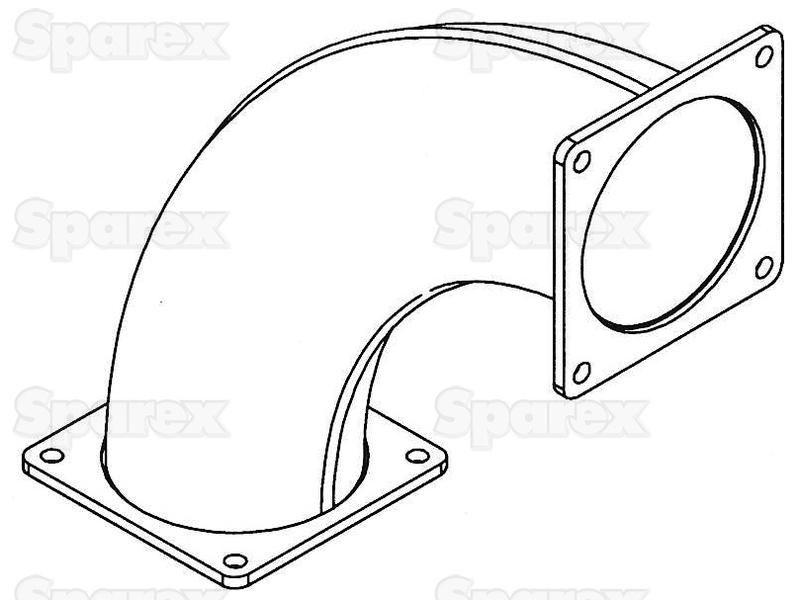 90° Pipe with Square Flange 6'' (150mm) (Galvanised)