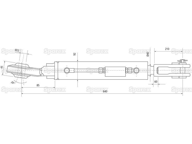 Hydraulic Levelling Box (Supplied with: Hoses), Min. Length: 640mm, Cylinder Bore: 80mm. for Massey Ferguson, Challenger