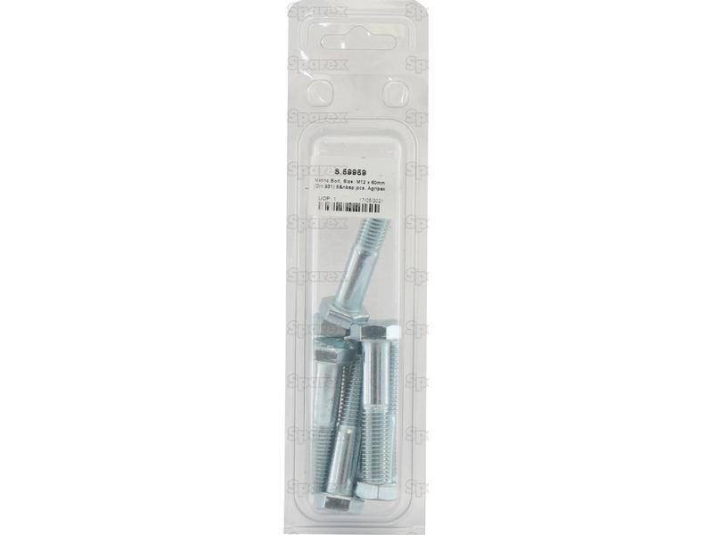 Metric Bolt, Size: M12 x 60mm (Din 931) 8 pcs. Agripak