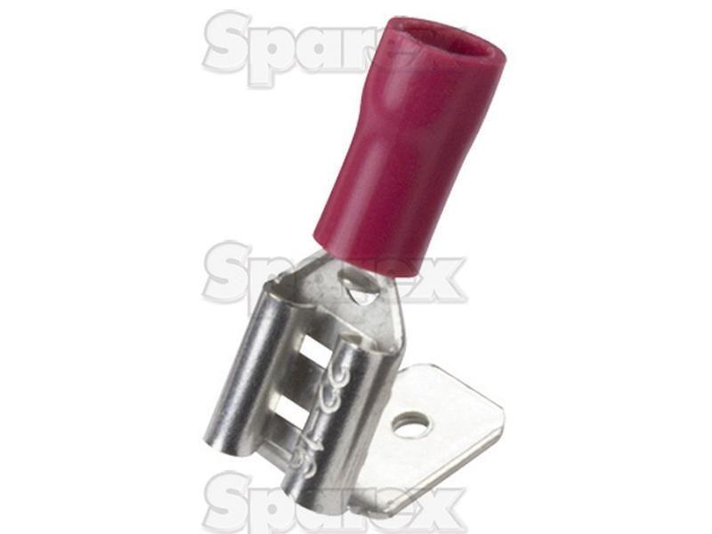 Pre Insulated Spade Terminal, Double Grip - Male / Female, 6.3mm, Red (0.5 - 1.5mm)