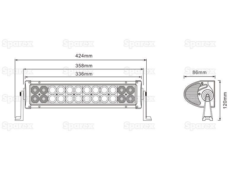 LED Flat Work Light Bar, 410mm, 4200 Lumens, 10-30V