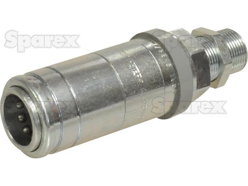 Faster Quick Release Hydraulic Coupling Female 1/2'' Body x M22 x 1.50 Metric Male Bulkhead Faster S.p.A (4SRPV087/2215F H, 4SRPV087/2215FH)