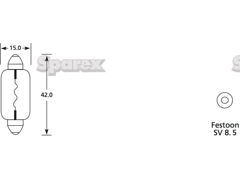 Halogen Side | Indicator Bulb, 24V, 10W, SV8.5 Base Lucas (274, LLB274)