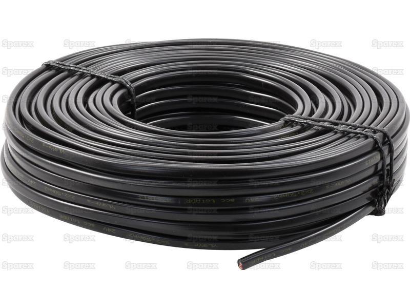 Electrical Cable - 2 Core, 2.5mm°² Cable, Black (Length: 50M), ()