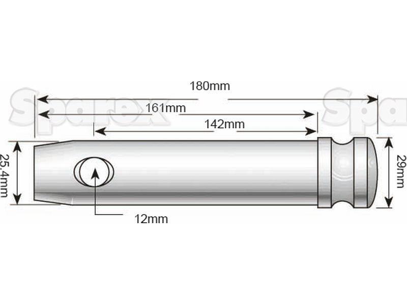 Top link pin & chain 25x142mm Cat. 2