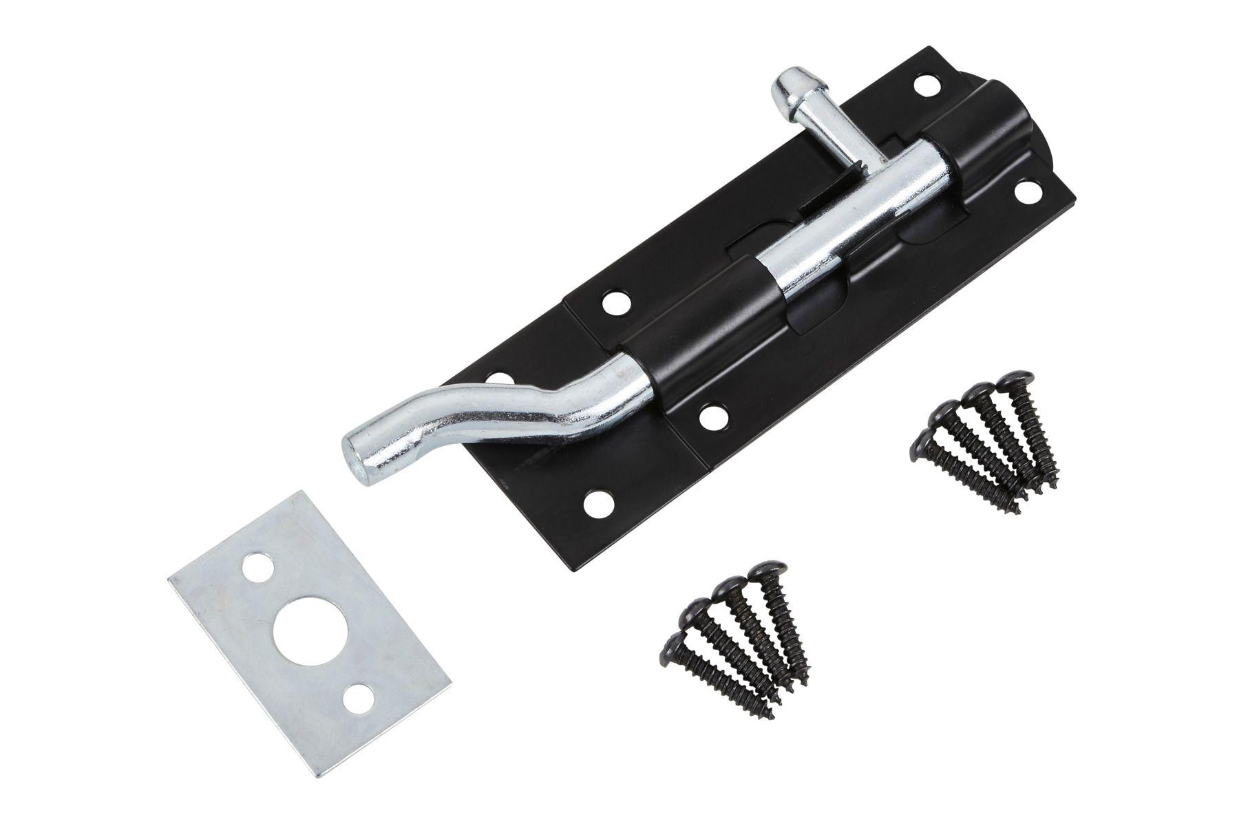 Blue Spot Tools Black Powder Coated Necked Tower Bolt 100mm