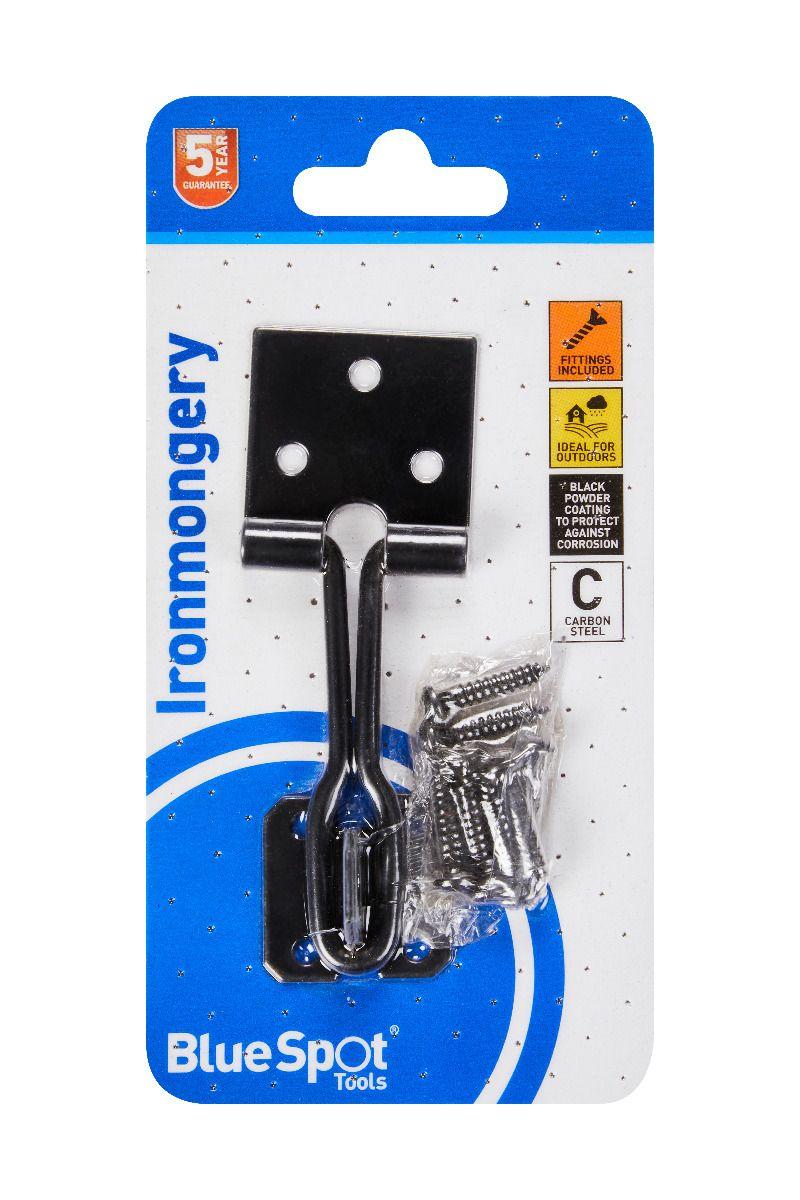 Blue Spot Tools Black Powder Coated Wire Hasp And Staple 102mm